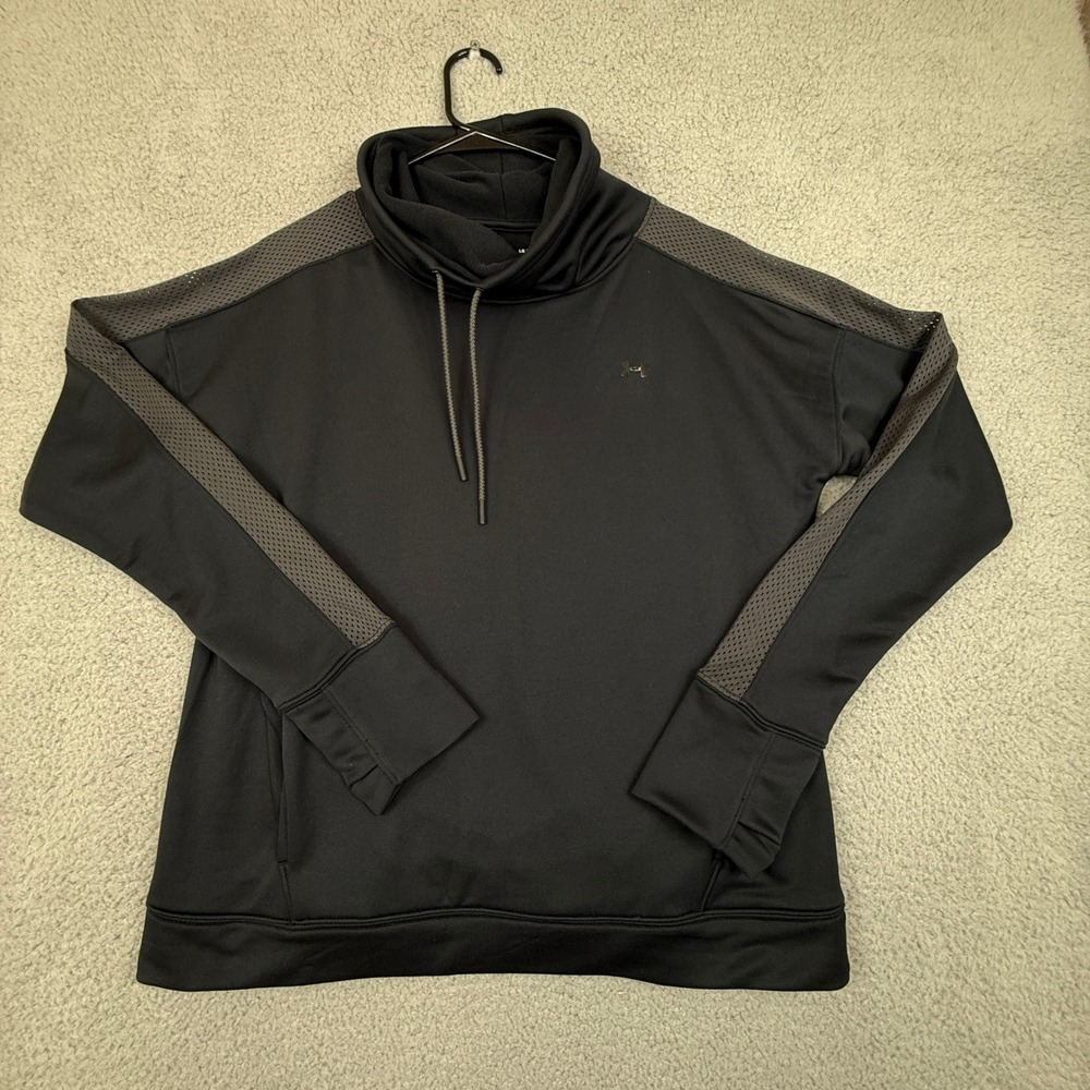 Under Armour Pullover Black Cowl Neck Thumb Hole‎ Long Sleeve Top Large